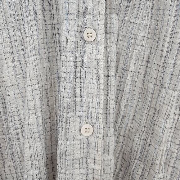Max Studio Women's Plaid Ruffle‎ Button Down Cotton Shirt Size Medium - Picture 7 of 15